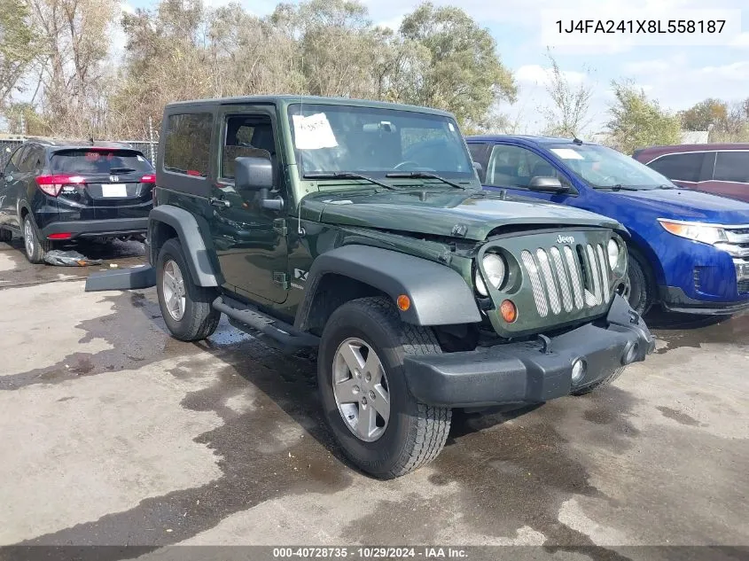 2008 Jeep Wrangler X VIN: 1J4FA241X8L558187 Lot: 40728735