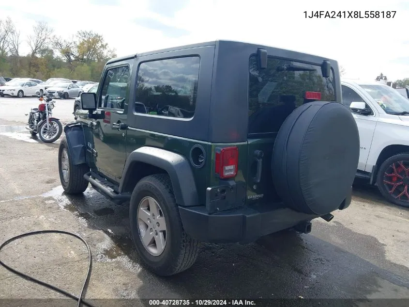 2008 Jeep Wrangler X VIN: 1J4FA241X8L558187 Lot: 40728735