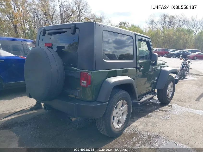 2008 Jeep Wrangler X VIN: 1J4FA241X8L558187 Lot: 40728735