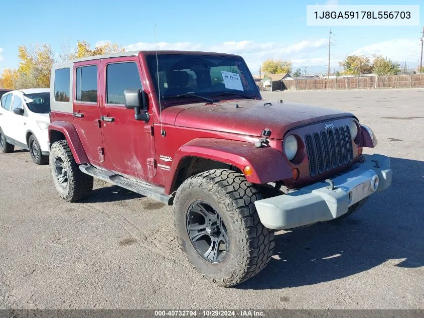 1J8GA59178L556703 2008 Jeep Wrangler Unlimited Sahara