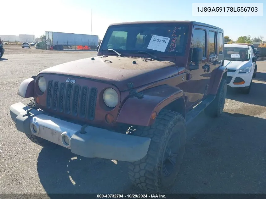 1J8GA59178L556703 2008 Jeep Wrangler Unlimited Sahara