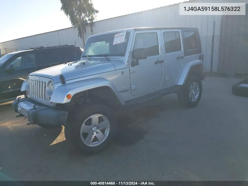 1J4GA59158L576322 2008 Jeep Wrangler Unlimited Sahara