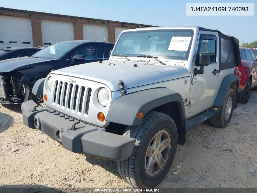 2009 Jeep Wrangler X VIN: 1J4FA24109L740093 Lot: 40216835