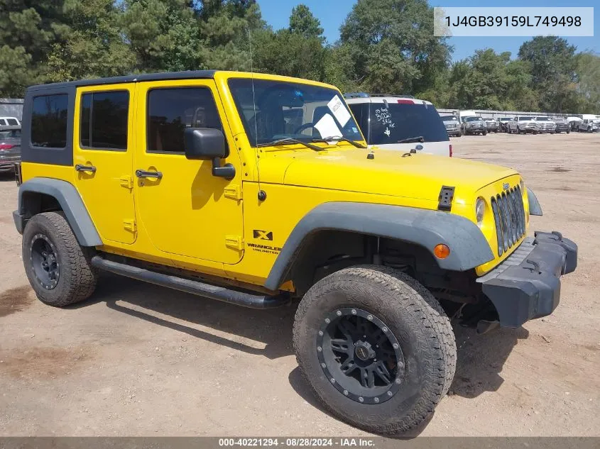 2009 Jeep Wrangler Unlimited X VIN: 1J4GB39159L749498 Lot: 40221294