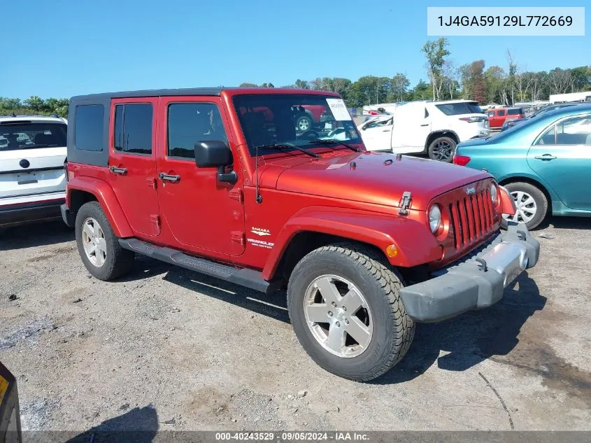 1J4GA59129L772669 2009 Jeep Wrangler Unlimited Sahara