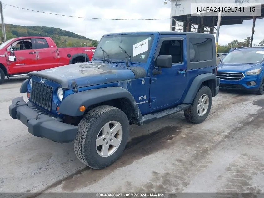 2009 Jeep Wrangler X VIN: 1J4FA24109L741115 Lot: 40358327