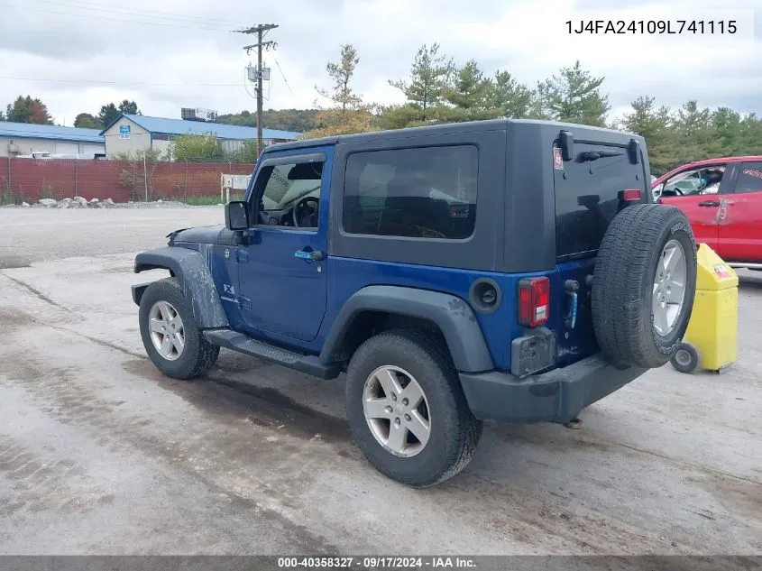 2009 Jeep Wrangler X VIN: 1J4FA24109L741115 Lot: 40358327