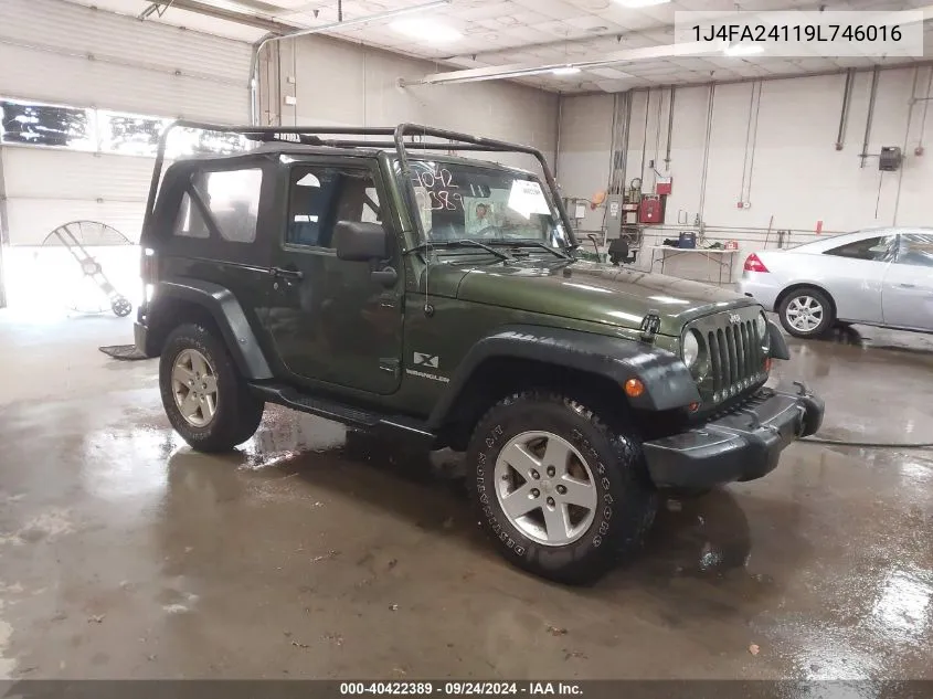 2009 Jeep Wrangler X VIN: 1J4FA24119L746016 Lot: 40422389