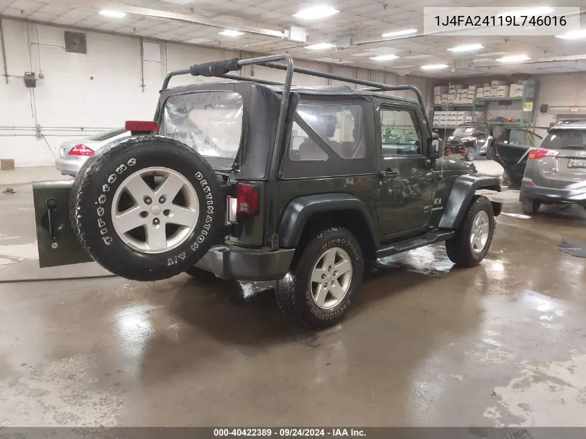 2009 Jeep Wrangler X VIN: 1J4FA24119L746016 Lot: 40422389