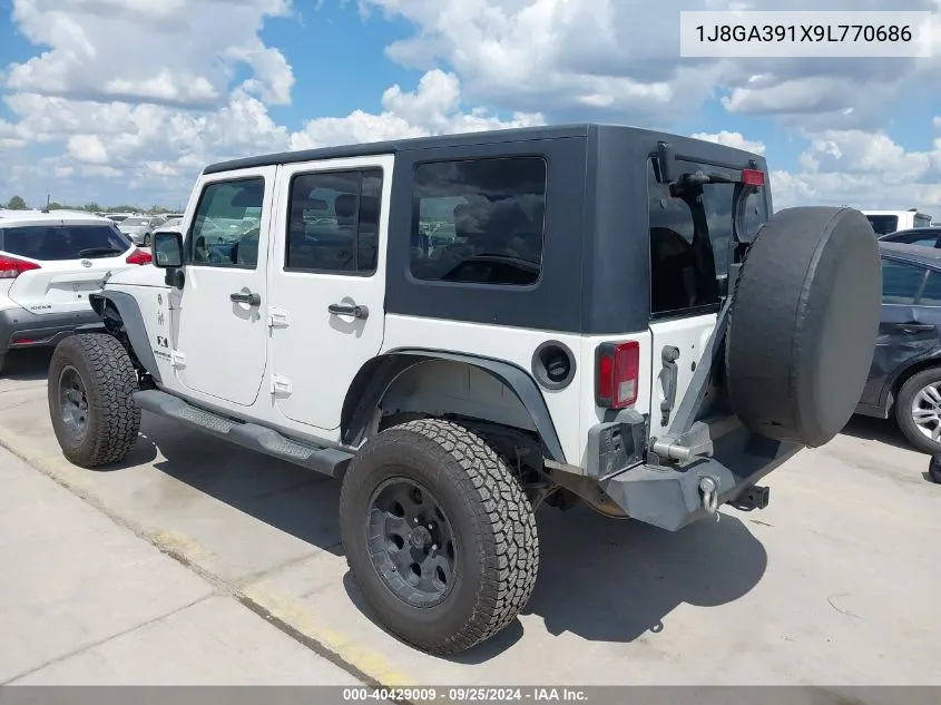 2009 Jeep Wrangler Unlimited X VIN: 1J8GA391X9L770686 Lot: 40429009