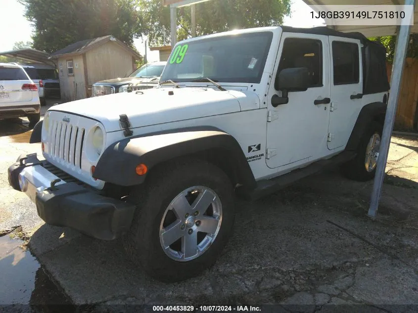 2009 Jeep Wrangler Unlimited X VIN: 1J8GB39149L751810 Lot: 40453829