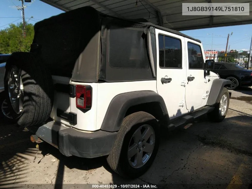 1J8GB39149L751810 2009 Jeep Wrangler Unlimited X