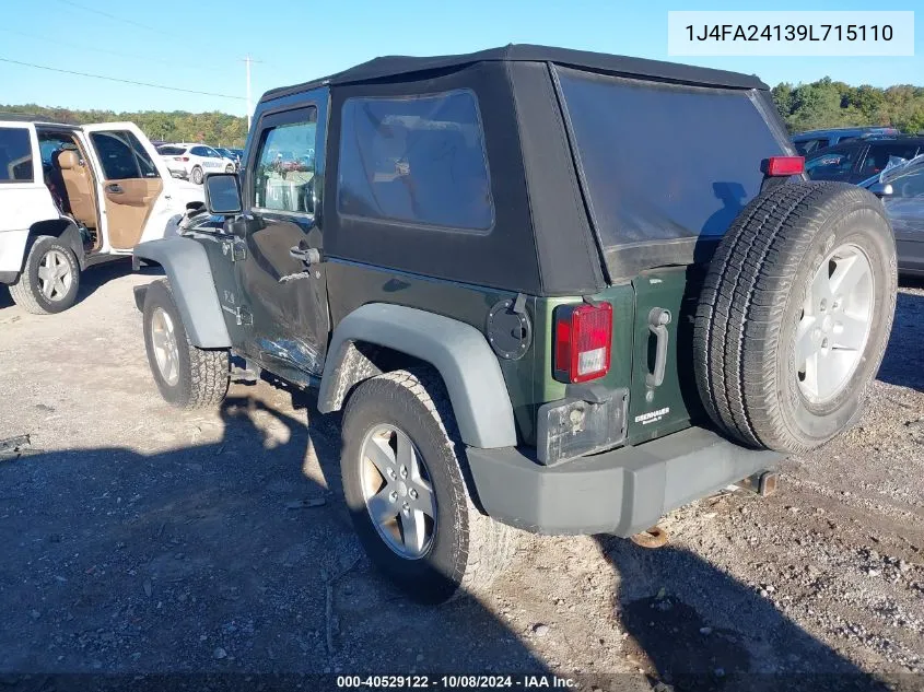 2009 Jeep Wrangler X VIN: 1J4FA24139L715110 Lot: 40529122