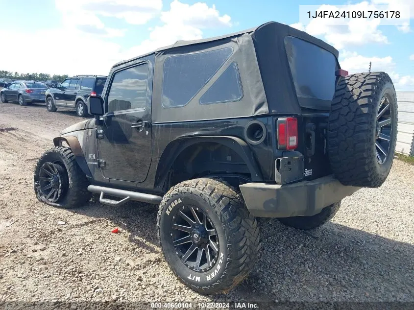 2009 Jeep Wrangler X VIN: 1J4FA24109L756178 Lot: 40650104