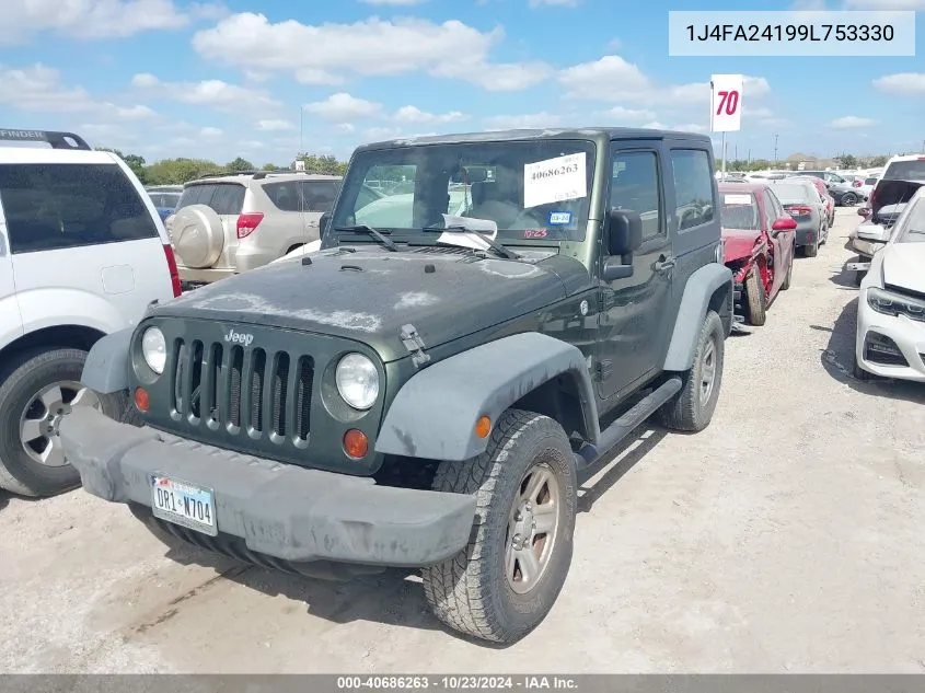 2009 Jeep Wrangler X VIN: 1J4FA24199L753330 Lot: 40686263