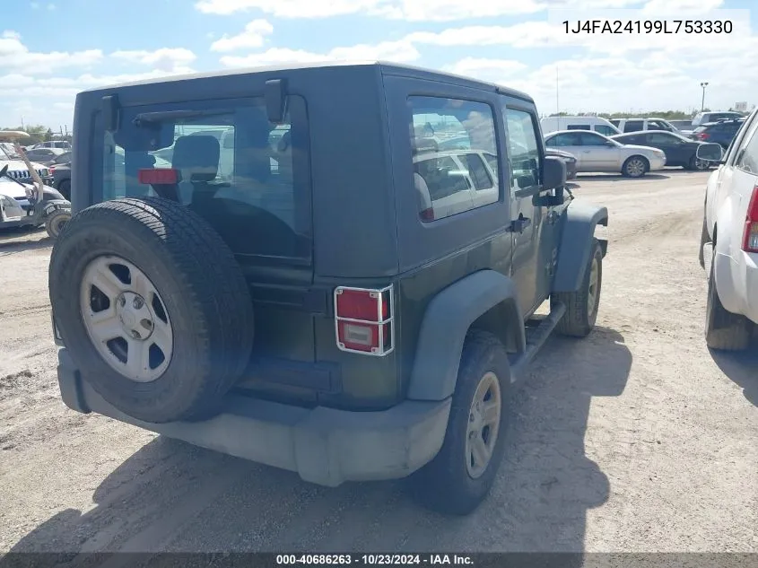 2009 Jeep Wrangler X VIN: 1J4FA24199L753330 Lot: 40686263