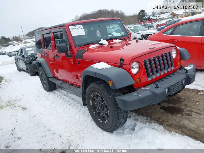 2010 Jeep Wrangler Unlimited Sport VIN: 1J4BA3H16AL162567 Lot: 38485624