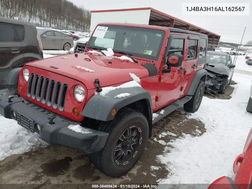 2010 Jeep Wrangler Unlimited Sport VIN: 1J4BA3H16AL162567 Lot: 38485624