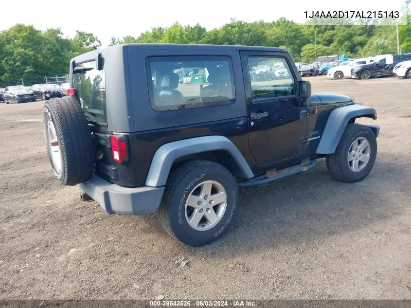 1J4AA2D17AL215143 2010 Jeep Wrangler Sport