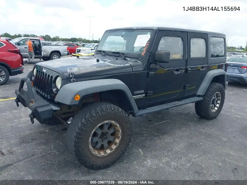 2010 Jeep Wrangler Unlimited Sport VIN: 1J4BB3H14AL155694 Lot: 39677039