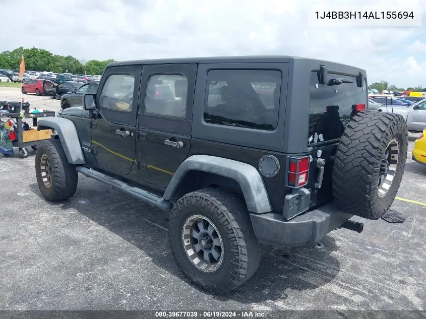 2010 Jeep Wrangler Unlimited Sport VIN: 1J4BB3H14AL155694 Lot: 39677039