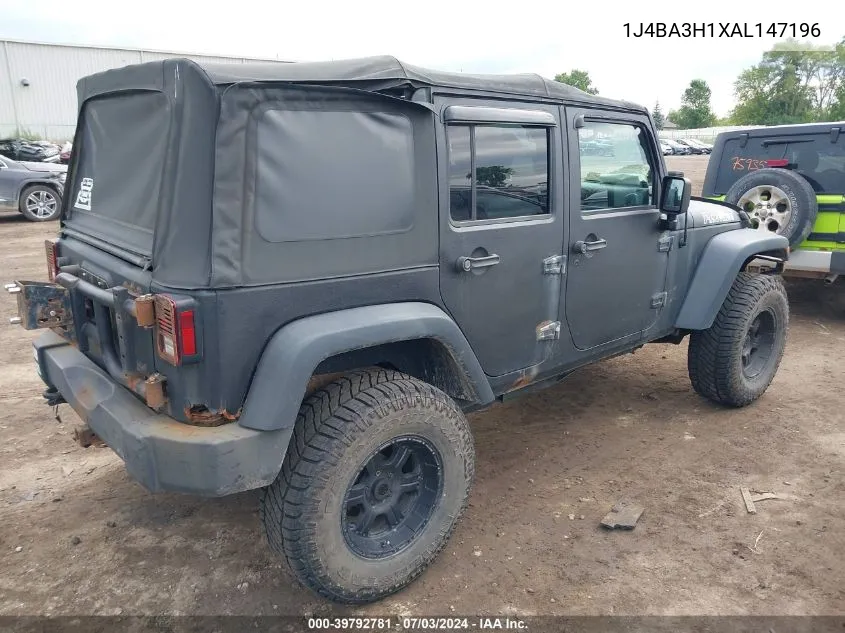 2010 Jeep Wrangler Unlimited Sport VIN: 1J4BA3H1XAL147196 Lot: 39792781