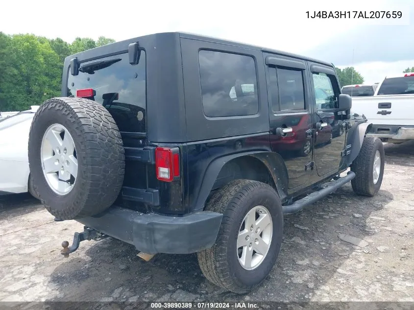 2010 Jeep Wrangler Unlimited Sport VIN: 1J4BA3H17AL207659 Lot: 39890389