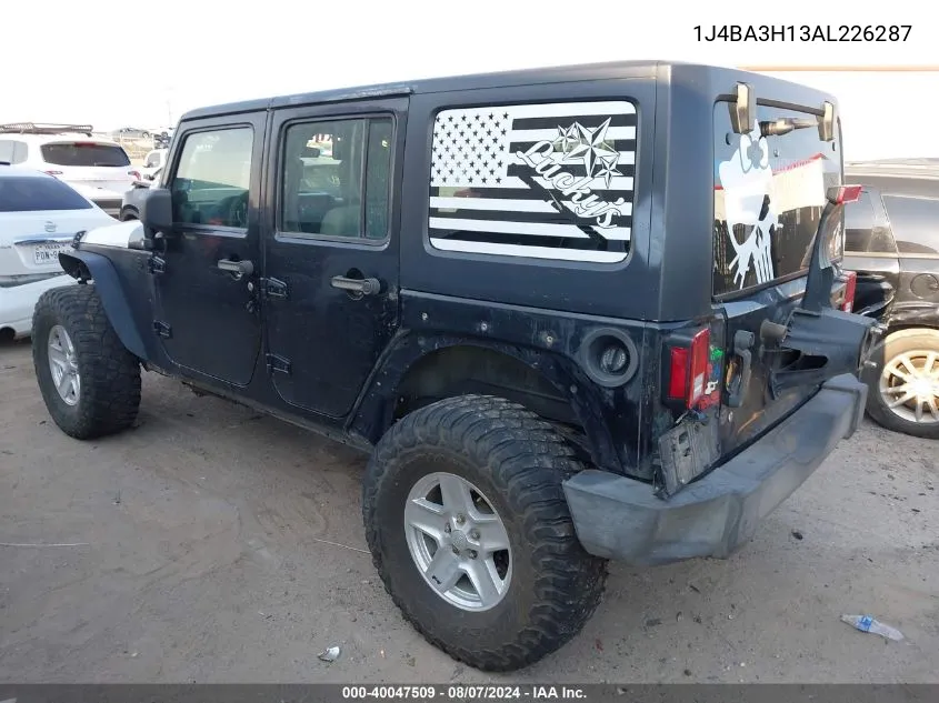 2010 Jeep Wrangler Unlimited Sport VIN: 1J4BA3H13AL226287 Lot: 40047509