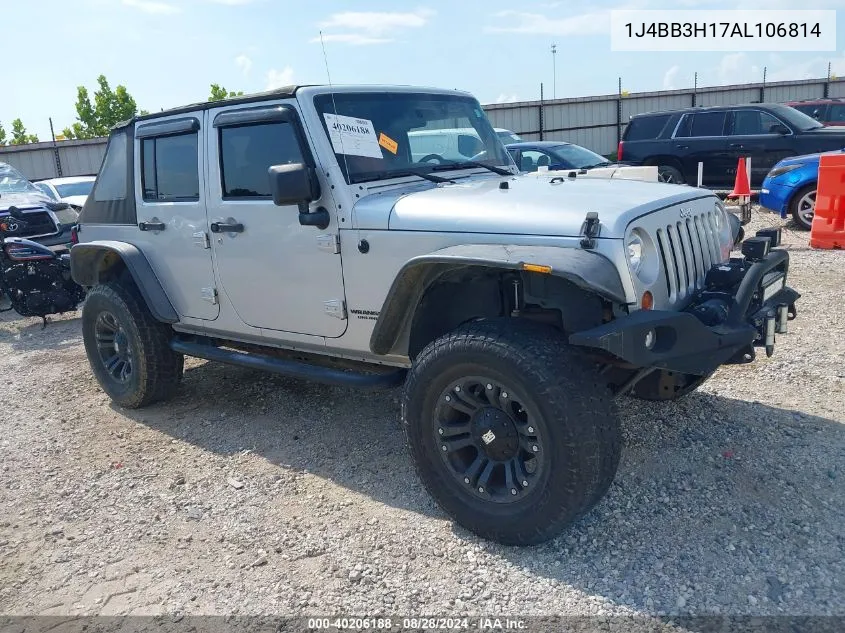 2010 Jeep Wrangler Unlimited Sport VIN: 1J4BB3H17AL106814 Lot: 40206188