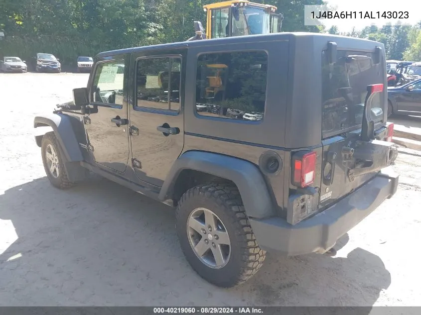 2010 Jeep Wrangler Unlimited Rubicon VIN: 1J4BA6H11AL143023 Lot: 40219060