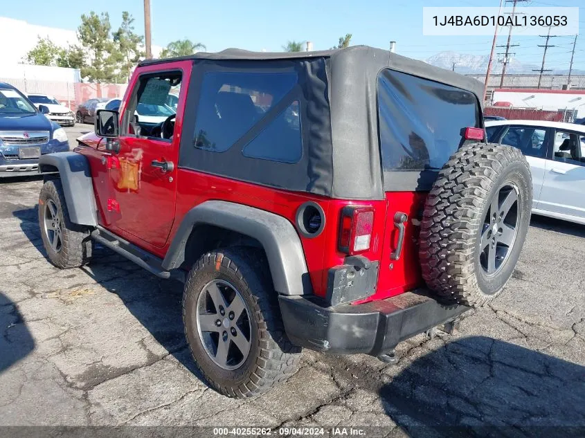 1J4BA6D10AL136053 2010 Jeep Wrangler Rubicon