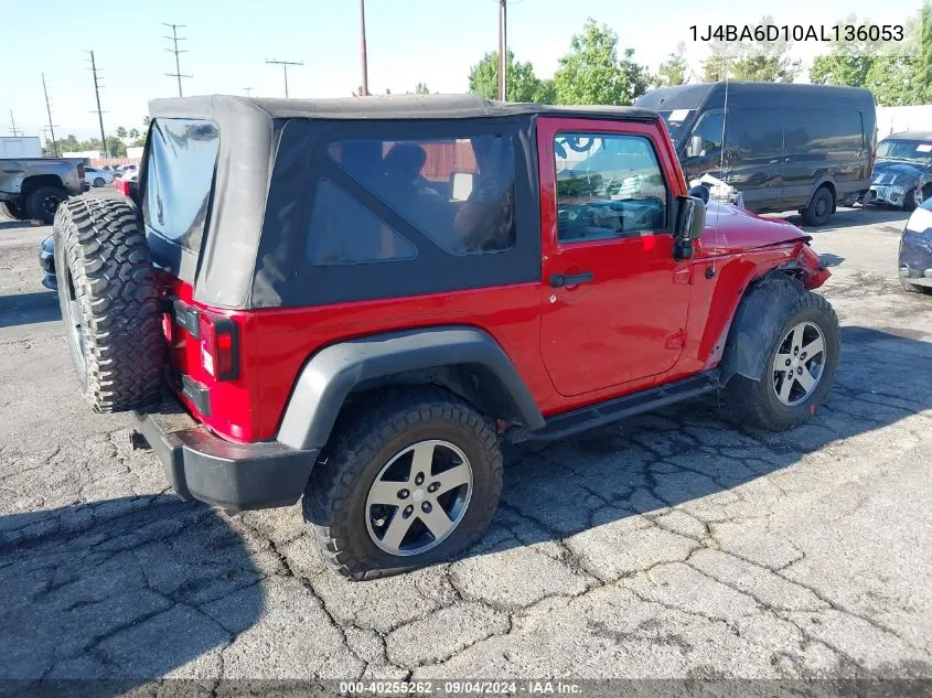 2010 Jeep Wrangler Rubicon VIN: 1J4BA6D10AL136053 Lot: 40255262