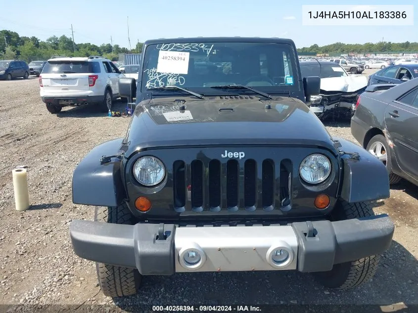 2010 Jeep Wrangler Unlimited Sahara VIN: 1J4HA5H10AL183386 Lot: 40258394