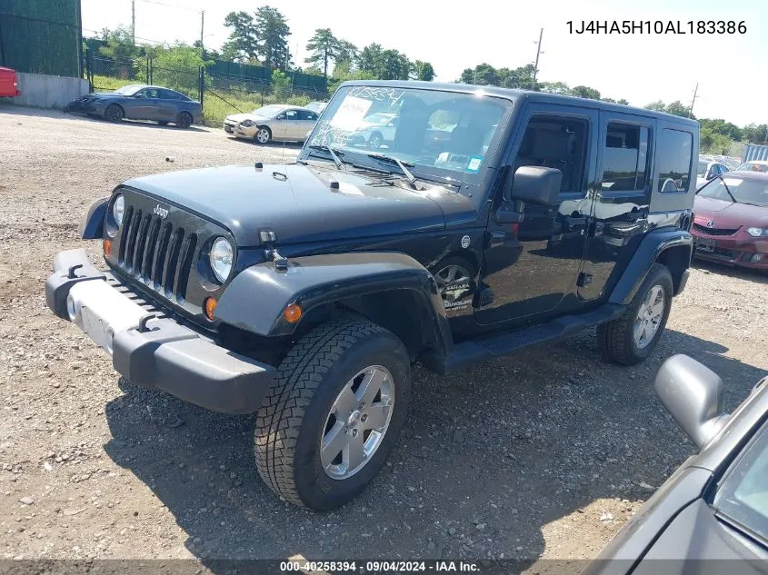 2010 Jeep Wrangler Unlimited Sahara VIN: 1J4HA5H10AL183386 Lot: 40258394