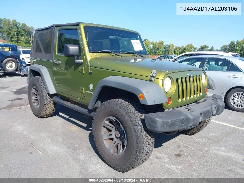 1J4AA2D17AL203106 2010 Jeep Wrangler Sport