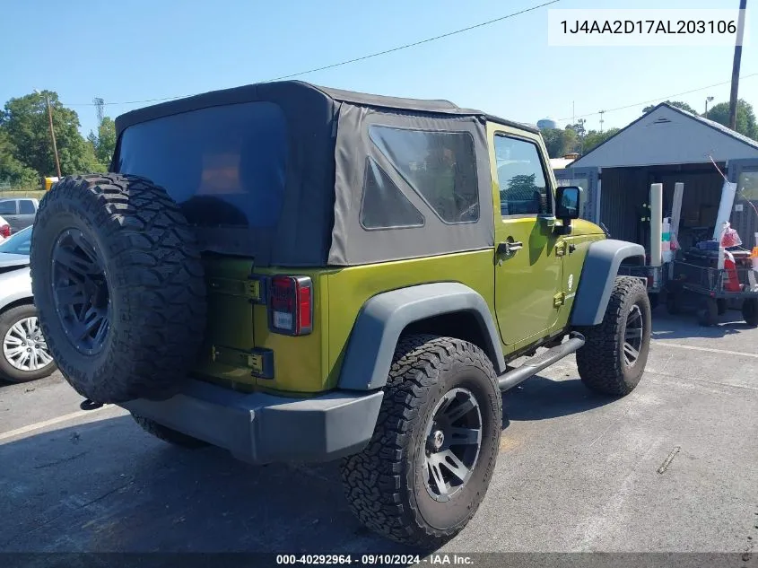 1J4AA2D17AL203106 2010 Jeep Wrangler Sport