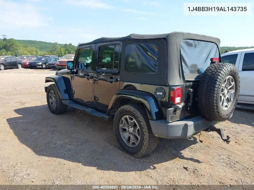 2010 Jeep Wrangler Unlimited Sport VIN: 1J4BB3H19AL143735 Lot: 40384503