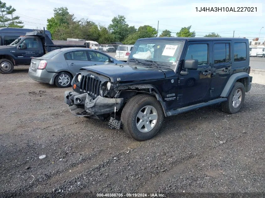 2010 Jeep Wrangler Unlimited Sport VIN: 1J4HA3H10AL227021 Lot: 40388705