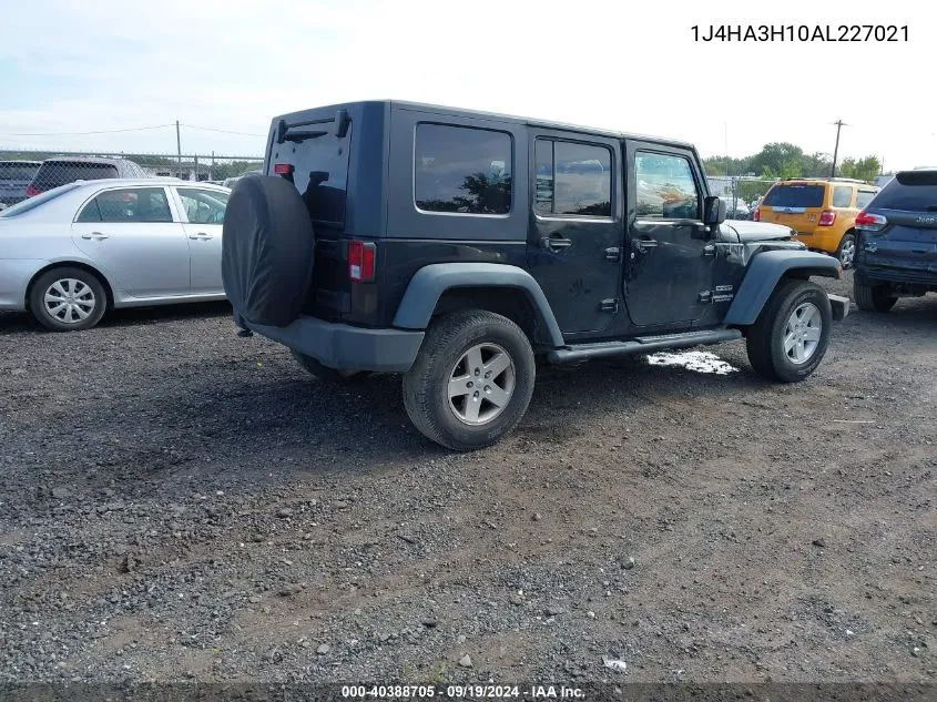 2010 Jeep Wrangler Unlimited Sport VIN: 1J4HA3H10AL227021 Lot: 40388705