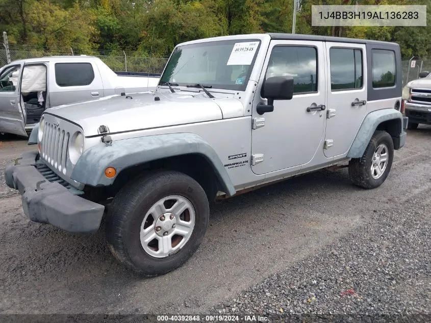 1J4BB3H19AL136283 2010 Jeep Wrangler Unlimited Sport