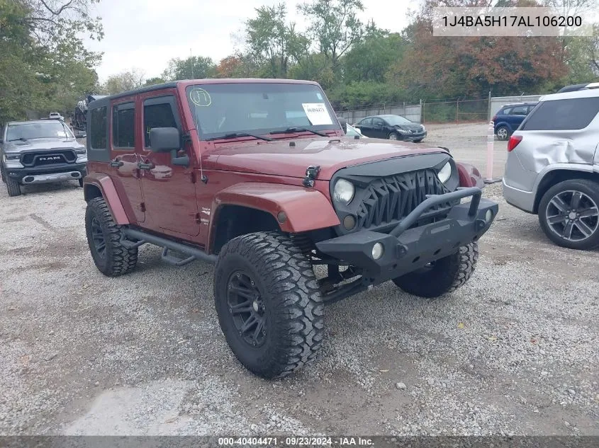 2010 Jeep Wrangler Unlimited Sahara VIN: 1J4BA5H17AL106200 Lot: 40404471