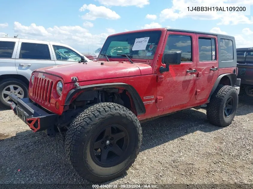 2010 Jeep Wrangler Unlimited Sport VIN: 1J4BB3H19AL109200 Lot: 40408735