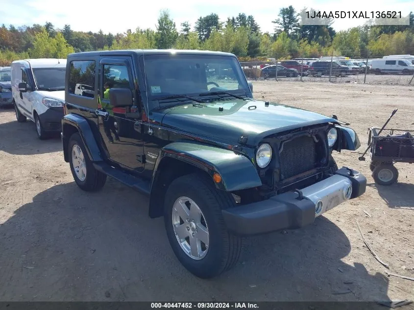 1J4AA5D1XAL136521 2010 Jeep Wrangler Sahara