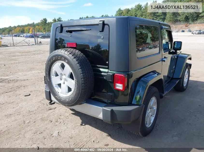 2010 Jeep Wrangler Sahara VIN: 1J4AA5D1XAL136521 Lot: 40447452