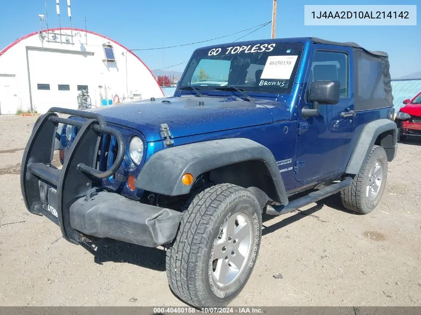 2010 Jeep Wrangler Sport VIN: 1J4AA2D10AL214142 Lot: 40450158