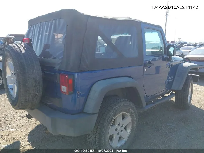 2010 Jeep Wrangler Sport VIN: 1J4AA2D10AL214142 Lot: 40450158