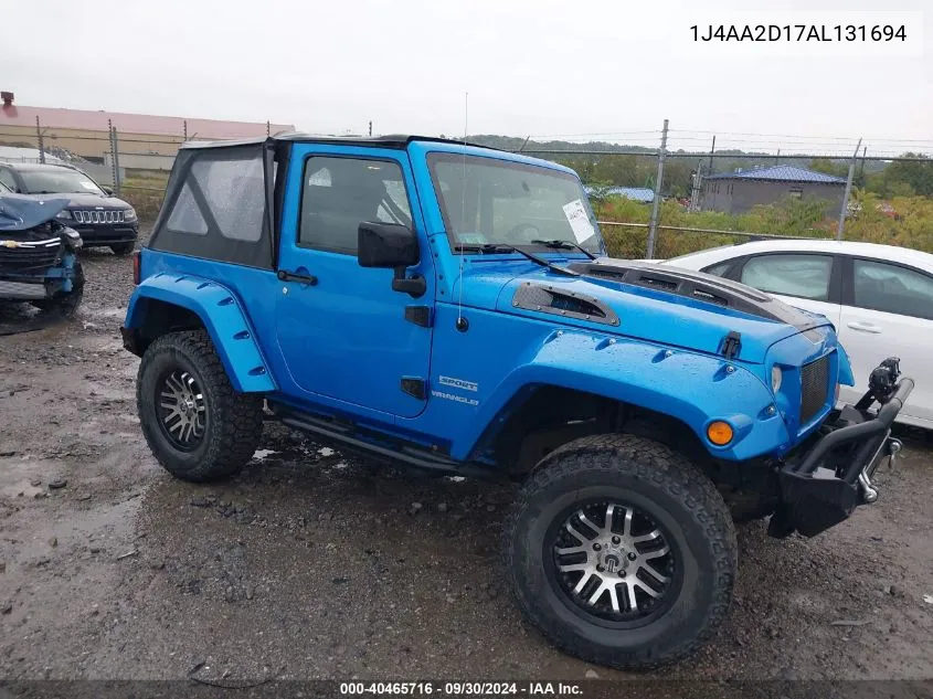 2010 Jeep Wrangler Sport VIN: 1J4AA2D17AL131694 Lot: 40465716