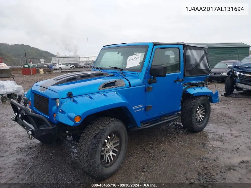 2010 Jeep Wrangler Sport VIN: 1J4AA2D17AL131694 Lot: 40465716