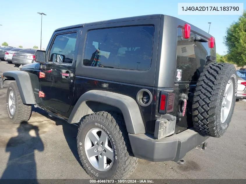 2010 Jeep Wrangler Sport VIN: 1J4GA2D17AL183790 Lot: 40467873