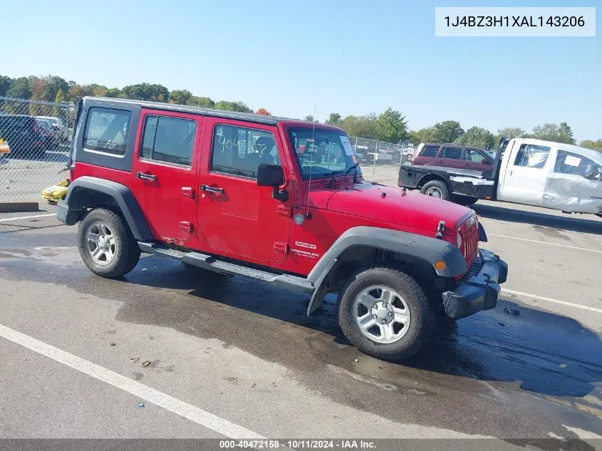 2010 Jeep Wrangler Unlimited Sport Rhd VIN: 1J4BZ3H1XAL143206 Lot: 40472158